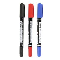 3pcs Oil Based Ink Permanent Color Marker Pen Bold Fine Drawing Painting Black Blue Red for CD Fabric Wood Office School A6537