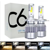 2Pcs H7 LED Turbo H4 Car Headlight Bulb COB H11/H8/H9 H1 H3 9005/HB3 9006/HB4 Hir2 H27 8000LM 4300K 6000K 12V 24V Auto Voiture Bulbs  LEDs  HIDs