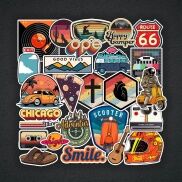STICKER RETRO - SET STICKER TRANG TRÍ MŨ BẢO HIỂM ĐIỆN THOẠI LAPTOP VALI