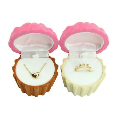 Jewelry Display Gift Case Velvet Ring Box Jewelry Storage Case Cake Cup Shape