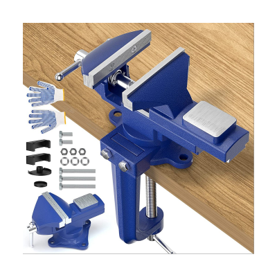 Portable 360° Swivel Clamp Vice for Workbench 3.3 Inch Table for Woodworking, Cutting Conduit,Drilling