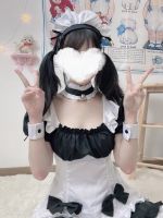 Cute Cat Girl Kawaii Lolita Dress Lingeire Cosplay Anime Cartoon Halloween Maid Cosplay Costumes Black White Apron Maid Outfits