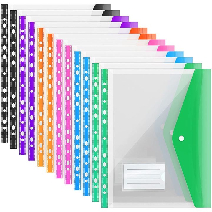 12pack-a4-plastic-file-folder-expandable-a4-expandable-punched-pockets-for-a4-folders-with-snap-closure-and-label-pocket