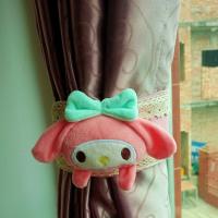 Sanrio Hello Kitty Cartoon Home Decor My Melody Cute Simple Washed Handmade Curtain Strap Tie Velcro Curtain Storage Tie Rope