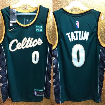 Nike Men's 2022-23 City Edition Boston Celtics Jayson Tatum #0 Green Dri-Fit Swingman Jersey, Medium