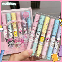 I Stationery Sanrio ปากกาไฮไลท์ปากกาไฮไลท์ เซต highlighter pen ปากกาสีมูลค่าสูงชนิดบรรจุกล่องปากกาเน้นข้อความหัวใจสาว Kuromi แบบมัลติฟังก์ชั่น