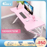 UOLY โต๊ะ gamingTable โต๊ะเกมมิ่ง สีชมพู โต๊ะคอมพิวเตอร์ K มีรูปทรงขาโต๊ะสำหรับอีสปอร์ต โต๊ะเกมส์ ที่เกี่ยวหูฟัง โต๊ะเกมส์มิ่ง โต๊ะเกมมิ่ง