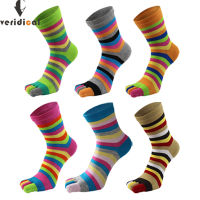 5 Pairs Good Quality Women Girl Socks With Toes Cotton Striped Colorful Street Fashion Novelty Harajuku Happy Five Finger Socks