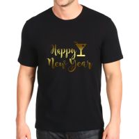 ใหม่เสื้อยืดลําลองแฟชั่นสําหรับผู้ชายแขนสั้นพิมพ์ลาย Happy New Year ทรงหลวม 27CP แขนสั้น เสื้อยืดผู้ชาย