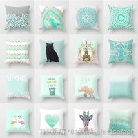 【CW】♤✕  Mint Cover Print Cushion Covers Sofa Car 45x45cm Throw Pillowscase