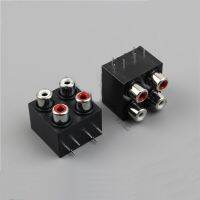 【❖】 vkysdo 2Pcs AV Core Socket 6-Pin RCA Seat Four-Hole Soldering Audio Video Socket Seal