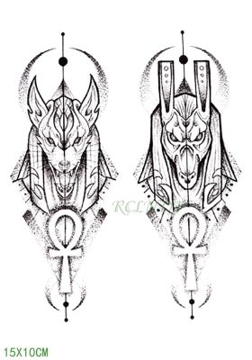 hot【DT】 Temporary Sticker protector of Ancient Egypt Egyptian totem Anubis fake tatto tatoo for men women girl