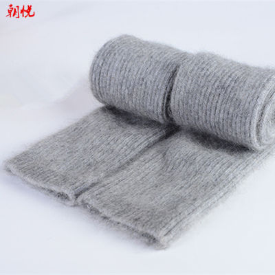 Autumn Winter Womens Mink Cashmere Arm Warmers Knitted Mink Cashmere Arm Sleeve Solid Superfine Long Knitted Fingerless Gloves
