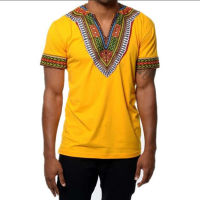 Ethnic Tribal Africa Traditional Costumes Summer Men Dashiki T-shirt V-neck Classic Hip Hop Bazin Riche Male Tops Tees