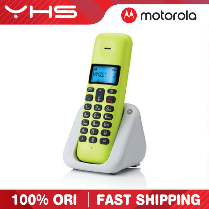 MOTOROLA DECT Digital Cordless Phone T301 with Large bright blue