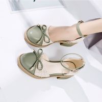 COD DSFGRTUTYIII Chunky Heel Closed Toe Sandals Female Student Korean Style 2020 Summer New Womens Online Red Middle11