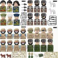 MOC Modern Military Soldiers Building Blocks SWAT Figures Set Navy Army Troops Weapons Guns Dog DIY Bricks Toys Boys Gift