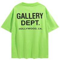 GALLERY DEPT GD คลาสสิคแฟชั่นเสื้อยืดแขนสั้นลําลองคอกลมสไตล์ใหม่สําหรับผู้ชายและผู้หญิง 0223