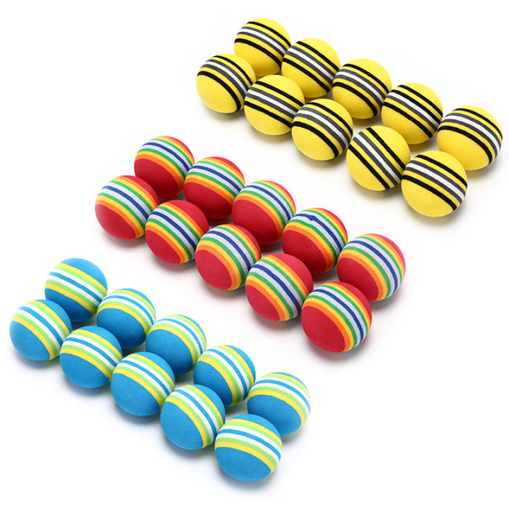 guliang630976-jay-10pcs-rainbow-stripe-foam-sponge-golf-balls-swing-practice-training-aids