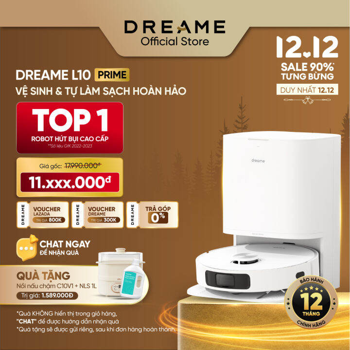 Dreame L10 Prime - Robot lau sàn thông minh với tính năng hút bụi tự động