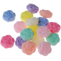 16mm Rose Beads Spring Color Pearls Childrens Necklace Hand-beaded Acrylic Beads Straight for Craft DIY Jewelry Material Beads