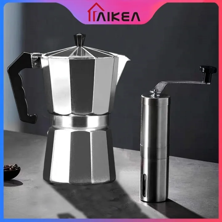 Moka pot Italian top coffee maker Aluminum Espresso machine Cafeteria 50  100 150 300 450 600ML Aikea | Lazada PH