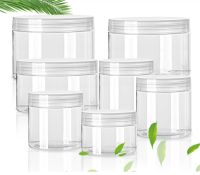 20pcs/lot  50/80/100/120/150ml/200ml/250ml Empty Plastic Clear Cosmetic Jars Makeup Container Clear Jar Sample Pot Container Travel Size Bottles Conta