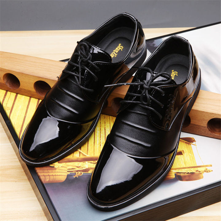 men-s-shoes-หนังสิทธิบัตรสีดำรองเท้าหนังอินเทรนด์แบบสบาย-ๆ-ของอังกฤษ-รองเท้าหนังชาย