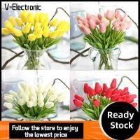 V-ELECTRONIC 5pcs 32ซม. ค่ะ ดอกทิวลิปประดิษฐ์ สัมผัสได้จริง การจำลองแบบจำลอง ต้นไม้ปลอมปลอม สีสันสดใส ดอกไม้วาเลนไทน์ โฟมดอกไม้ปลอม ของตกแต่งบ้าน