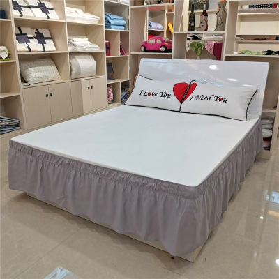 High Quality Plain Elastic Bed Apron Fashionable Simple Pleated Dustproof Bed Skirt (pillowcase Not Included)