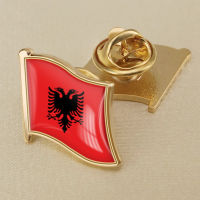 Albania Albanian National Flag Crystal Resin Drop Badge Brooch Flag Badges of All Countries in the World All-metal Brooch Copper Brooch Collection