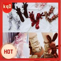 KQ0 Pretty Winter Warm Handmade Soft Velvet Elastic Rabbit Stockings Ankle Socks