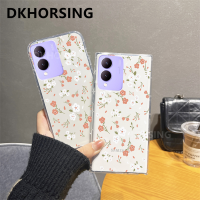 DKHORSING ปลอกอ่อนหรูหราสำหรับ VIVO Y17S ดอกไม้และพืชกันกระแทก Vivo เคสโทรศัพท์ Y17s VIVOY17S คลุมที่ชัดเจน