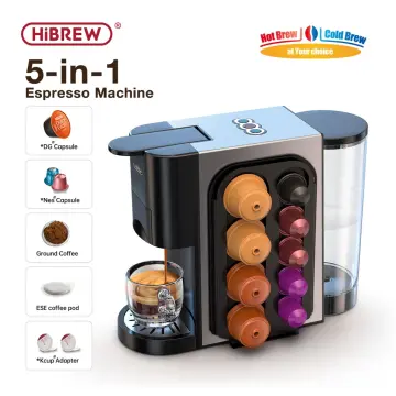 HiBREW Coffee Machine 19 Bar 4in1 Hot & Cold Multiple Capsule Espresso  Cafetera Pod Coffee Maker Dolce Milk Nexpresso Powder H1A