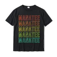 Manatee Retro Color Vintage Design Old Style Gift Design Men Top T-Shirts Company Cotton Tops Shirt Casual