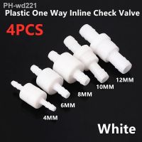 1PC/4PCS Plastic One Way Inline Check Valve Gas Air Liquid Water Fluids Valve For Water Petrol Diesel Oils Or Other 6/8/10/12MM