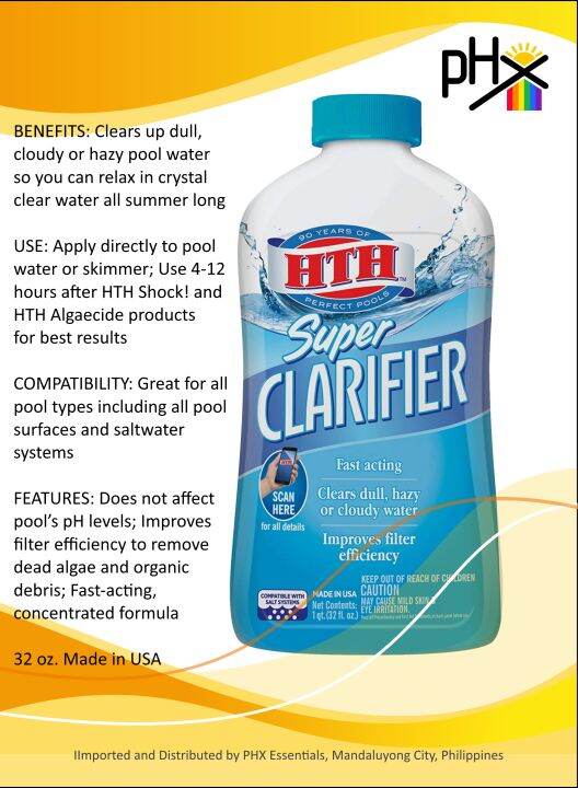 HTH Super Clarifier 32 oz for Pool and Spa Made in USA Lazada PH