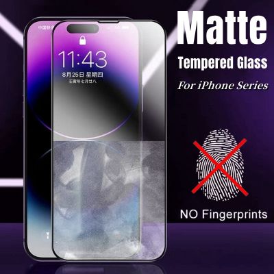 Matte Screen Protectors for iPhone 14 12 13 Pro Max Mini xs max x xr 14plus Frosted Tempered Glass Full Cover Protective Film
