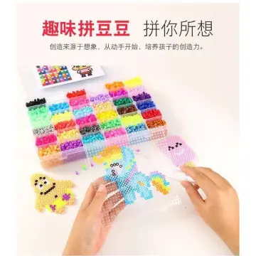 Ready Stock】DIY Perler Fuse Beads Kit 1800/7000/140000 PCS 5.5mm or 2.6mm  Craft Bead Set Creative Educational DIY Toy With Iron and Accessories Gift  for Kids Adults Children