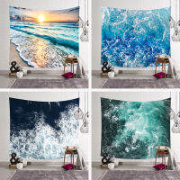 Seascape Beach Waves Tapestry Landscape Wall Hanging Beach Tapestry ผ้าโพลีเอสเตอร์สำหรับผ้าปูโต๊ะผ้าห่ม Decor200x150cm ขนาดใหญ่