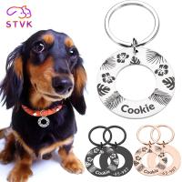 ✖✴☍ STVK Anti Lost Dog Pets Id Tag Stainless Steel Keychain Personalized Engraving Pet Cat Dog Name Tags Customized Puppy Collars