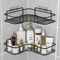 Bathroom Shelf Without Drilling Iron Shower Shelves Shampoo Storage Rack Cosmetic Holder Wall Mounted Shower Organizer Bathroom Counter Storage