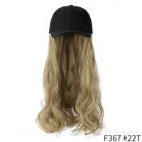 SHANGZI Long Wavy Synthetic Baseball Cap Hair Wig Natural Black Wigs Naturally Connect Synthetic Hat Wig Adjustable For Girl