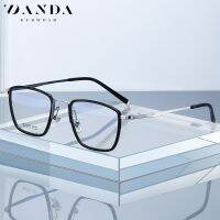 [COD] Manufacturers new plate flat mirror R2323 mens simple square myopia frame kick-off design pure titanium