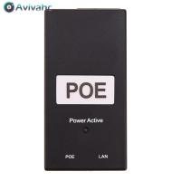 48V 0.5A 24W เดสก์ท็อป POE Power Injector Ethernet Adapter กล้องวงจรปิดเฝ้าระวัง