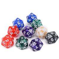 MINISKIRT 10Pcs/set เกมตาราง ลูกเต๋า DND D20มีสี 20ด้าน ลูกเต๋าเกม หลายเหลี่ยมเพชรพลอย อะคริลิค ลูกเต๋าหลายด้าน TRPG DND