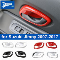 JIDIXIAN ABS ภายในรถมือจับประตูชามตกแต่งปกสติกเกอร์สำหรับ Suzuki Jimny 2007-2017อุปกรณ์เสริมในรถยนต์