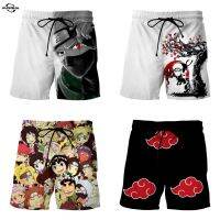 2023 NewMen Anime Naruto 3D พิมพ์ Beach Board กางเกงขาสั้นกางเกงแฟชั่นฤดูร้อนสั้นกางเกง Casual Beach Sweatpants Surf กางเกง