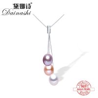 Fashion Silver 925 Tassel Women Pendants Natural Freshwater Pearl Necklace Elegant Pearl Jewelry With Box