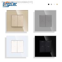 Bingoelec Push Curtain Switch Crystal Glass Panel Blind Switch EU Standard Roller Shutter Switch AC 240 V